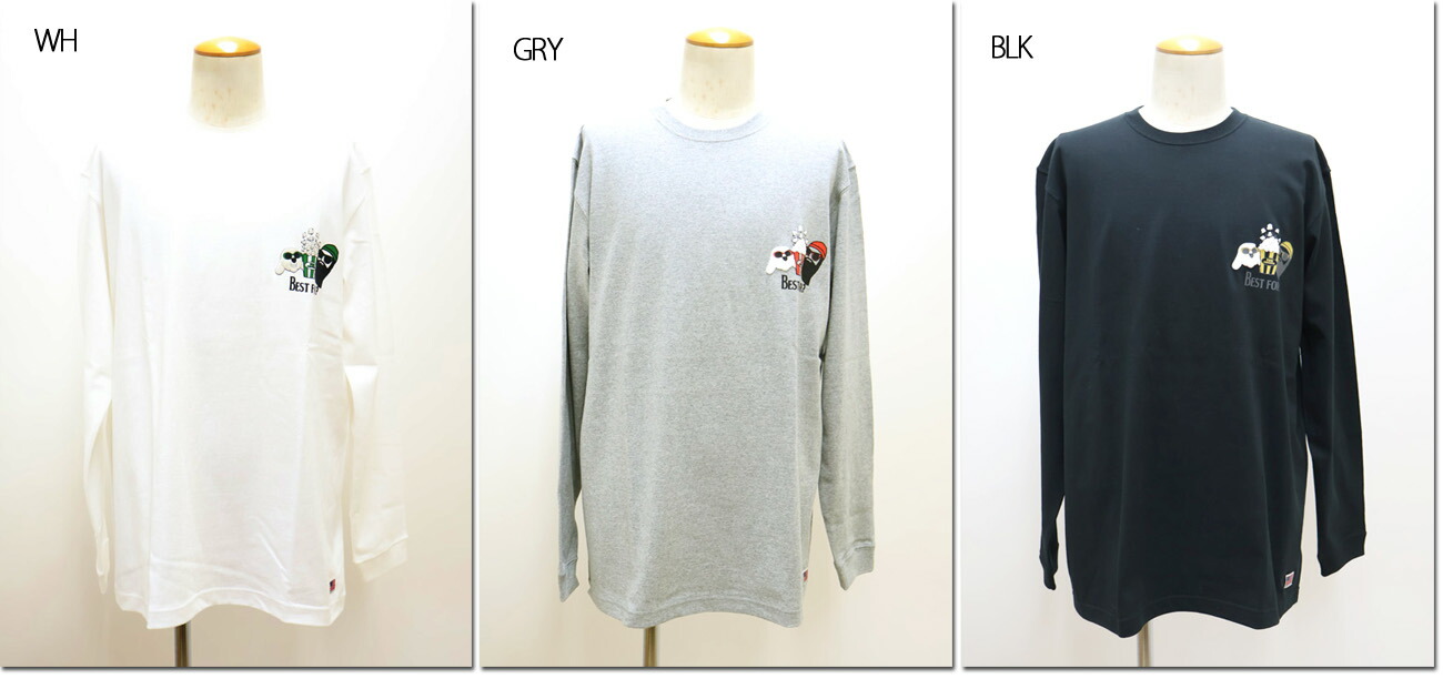 modemdesign　【モデムデザイン】　FUN　U.S.Aコットン　プリントTシャツ　おじさん＆犬　BEST FOR?　ロンT　長袖　F-24080532