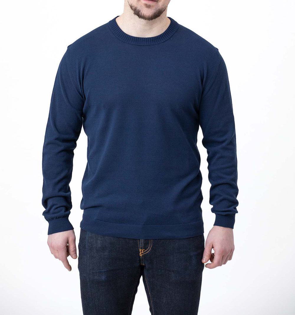 MOON CASTLE　【ムーンキャッスル】　『定番アイテム』　ICE COTTON LONG CREWNECK　アイスコットンロングクルーネック　無地　クルーネック長袖ニット　サマーニット　綿ニット　MC17　IC7