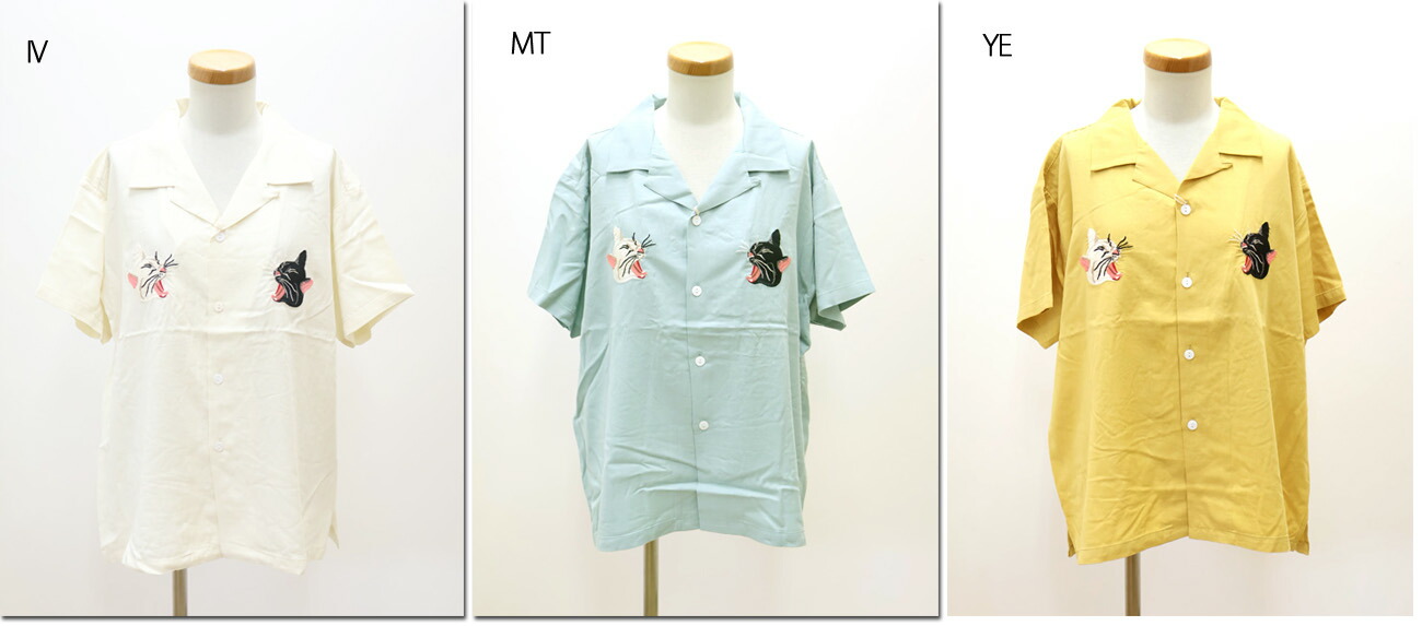 HOUSTON 【ヒューストン】HOUSTON woman / ヒューストン 成人女性 SOUVENIR SHIRT (CAT)  4011W