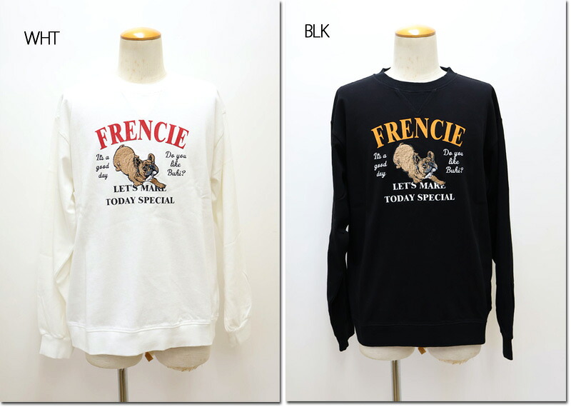 modemdesign　【モデムデザイン】　frencie plain stitch sweat　クラックラバープリント＋刺繍　天竺スウェット　M-2503254