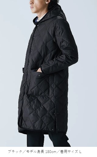 TAION 【タイオン】 UNISEX パイピングフード ロングダウンコート キルティング ユニ一発やる TAION-1062CI-LONG