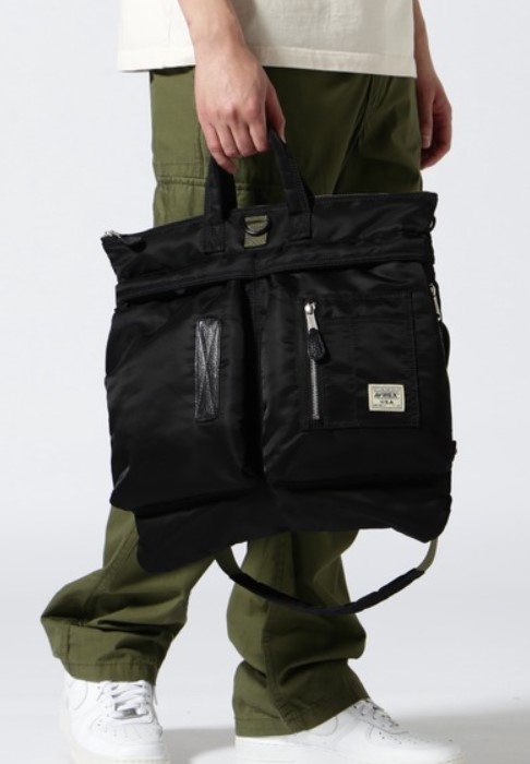 AVIREX 【アビレックス/アヴィレックス】 NEW FLIGHT NYLON MEDIUM HELMET BAG ニュー フライト ナイロン ミディアム ヘルメットバッグ ショルダーバッグ 783-4976011|Barbizon バルビゾン