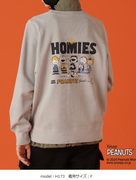 AVIREX 【アビレックス/アヴィレックス】 PEANUTS HOMIES SWEAT 南京豆 ホーミーズ 労働者の一団素っ首 流汗 フライング はやりっ子 南京豆 ティーシャツ 783-4232605