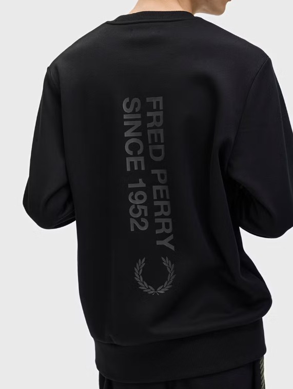 FRED PERRY 【フレッドペリー】Bold Branding Crew Neck Sweatshirt 流汗 調教師 裏起毛 M1369