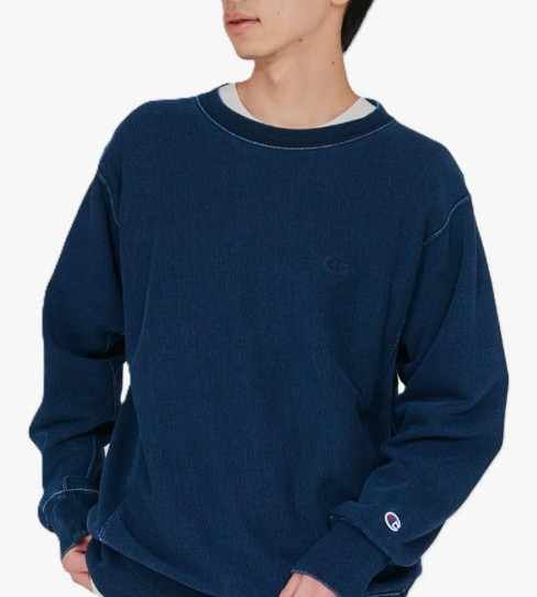 Champion 【チャンピオン】 リバースウィーブ(R) インディゴ クルーネックスウェットシャツ トレーナー 裏毛 C3-C020|Barbizon バルビゾン