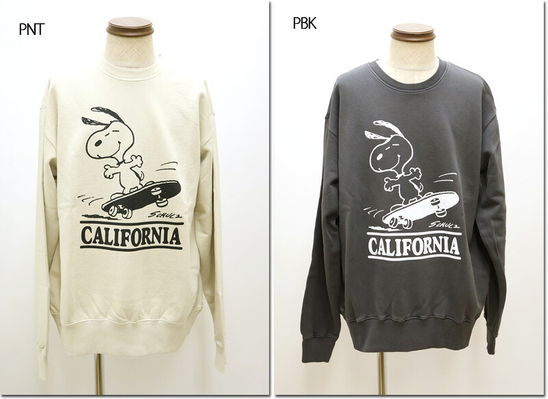 PEANUTS 【南京豆】 PEANUTS PIGMENT C/N SWEAT ピーナッツピグメント クルーネックスウェット   SNOOPY  おせっかい プリントスウェット 長袖  SMJS-021