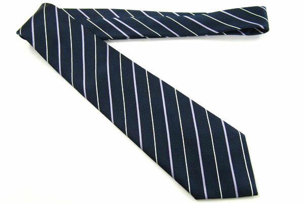 カンサイヤマモトストライプ柄シルク100%メンズネクタイ送料無料【中古】【美品】