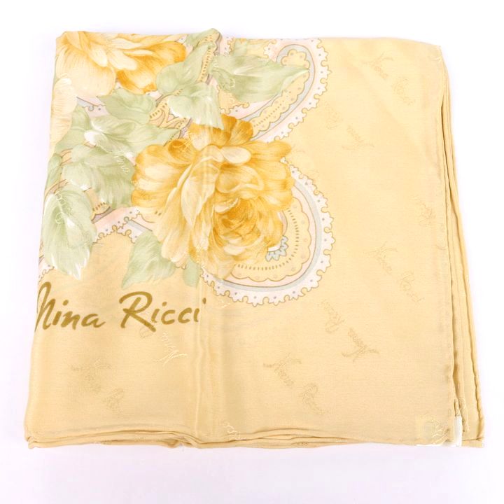Nina Ricci 花柄シルクスカーフ 90cm NINA RICCI 花柄 シルク風スカーフ 90cm - メルカリ