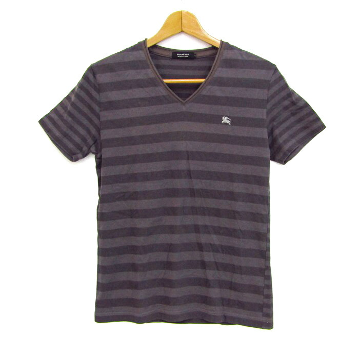 新品　タグ付き　バーバリーブラックレーベル　VネックTシャツ　サイズ4 XL バーバリー ブラックレーベル BLACK LABEL グレー Vネック T
