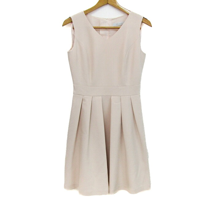 【39％OFFクーポン配布中 7/19 20:00～7/26 01:59】AVENIRETOILE COUTURE アベニールエトワール ノースリーブワンピース Vネック トップス レディース 38サイズ ピンク 【中古】｜barce