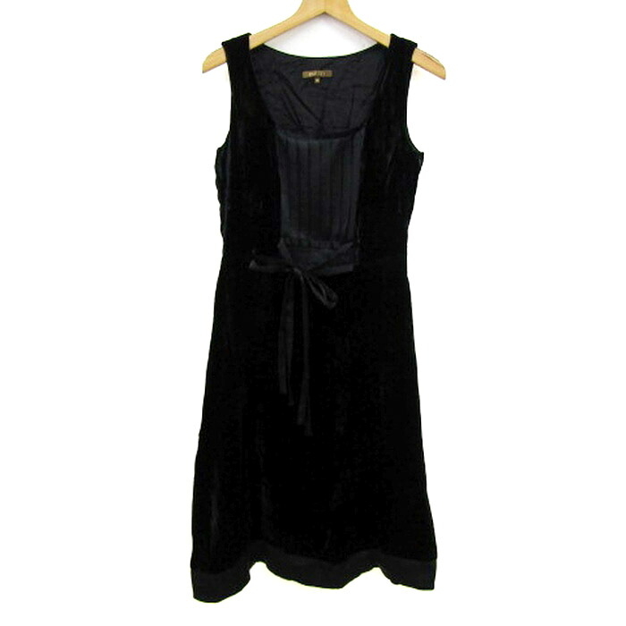 【39%OFFクーポン配布中 7/19 20:00~7/26 01:59】BALLSEY ボールジー ワンピース トップス ノースリーブ リボン レディース 38サイズ ブラック 【中古】|barce