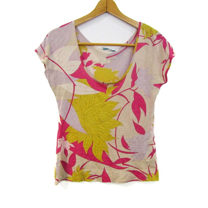 EMILIO PUCCI 花柄長袖Tシャツ XS 総柄　ピンク　グリーン 楽天市場】【中古】 エミリオプッチEMILIO PUCCI フロントプッチ