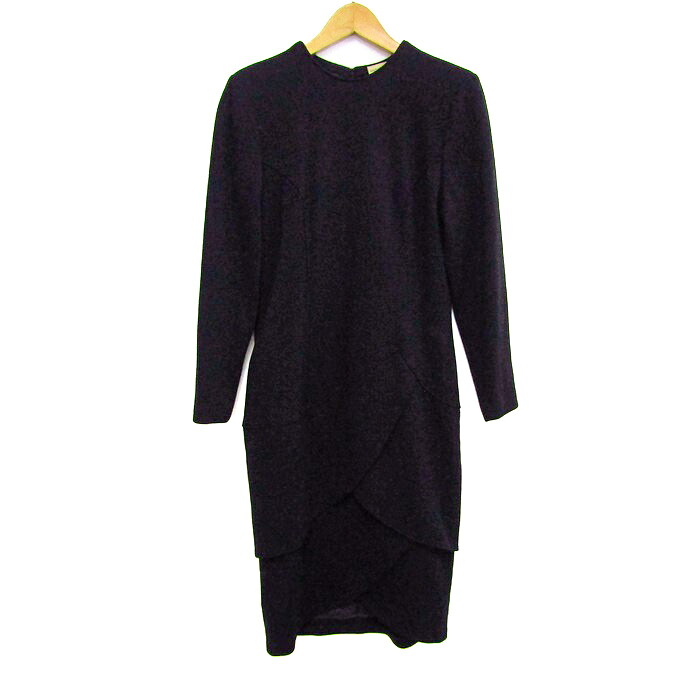HANAE MORI PARIS ハナエモリパリ ワンピース トップス 長袖 レディース 9A3サイズ ブラック 【中古】｜barce