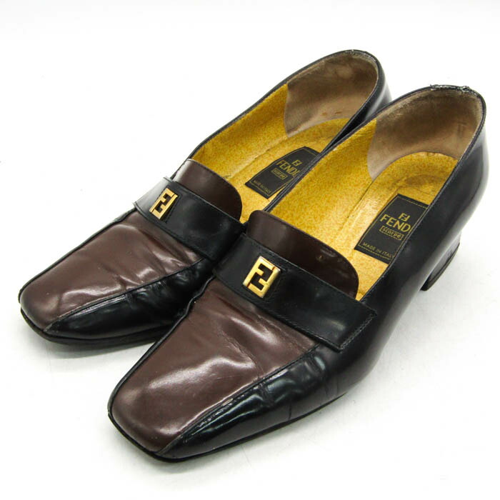 楽天市場】【中古】Fendi フェンディ 7D1579 オーロック ローファー 黒