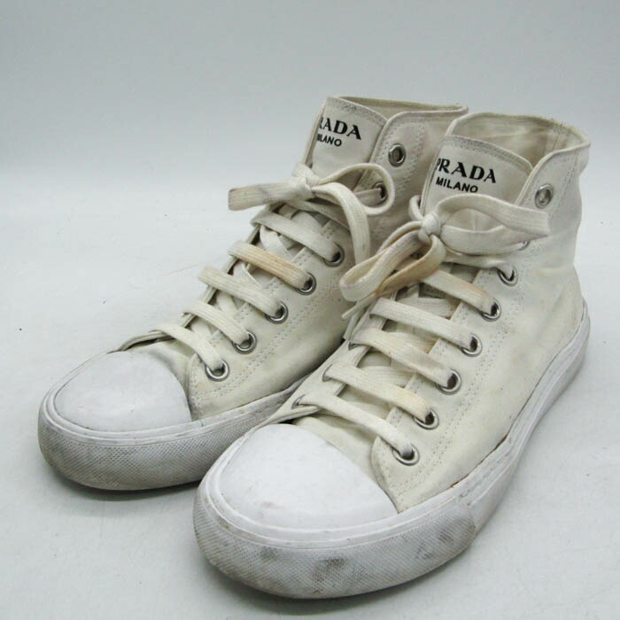 PRADA プラダ　スニーカー　サイズ8 PRADA プラダ スニーカー メンズ8 約27cm ブラック ファブリック