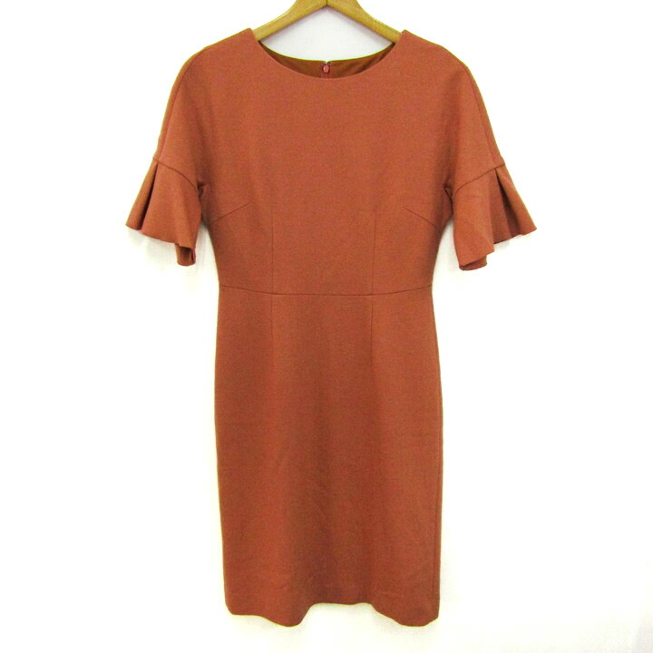 ANAYI アナイ ワンピース トップス 半袖 フリル袖 日本製 レディース 38サイズ オレンジ 【中古】