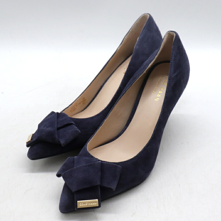 COLE HAAN 電話を掛けるハーン パンプス ポインテッドトゥ ハイヒール ブランド名 シューズ 靴 レディース 6B大きさ 米国海軍 【中古】