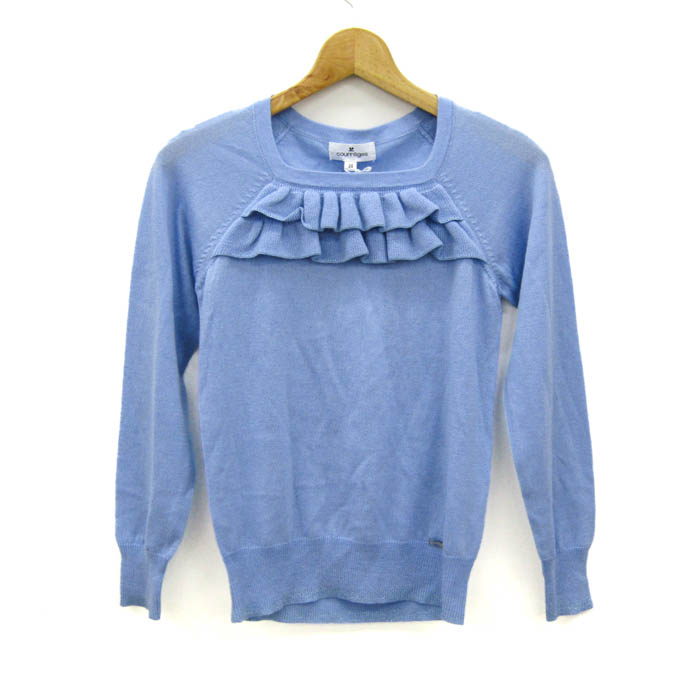 Courreges クレージュ リブニット　ハイネック　ロゴ　韓国　ベージュ Courreges クレージュ リブニット ハイネック ロゴ 韓国 ベージュ