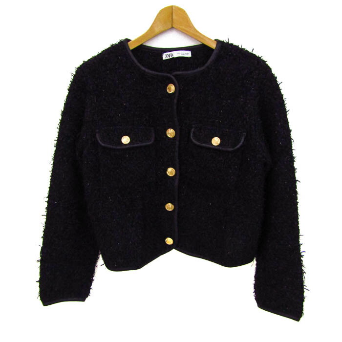 ZARA ノーカラージャケット ZARA ホワイト ノーカラージャケット - メルカリ