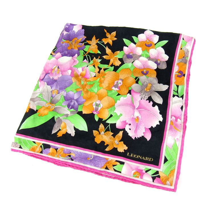 楽天市場】【LEONARD】レオナール スカーフ ストール 花柄 大判 シルク