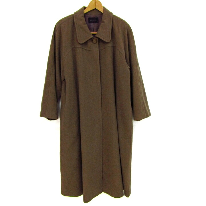 【39％OFFクーポン配布中 7/19 20:00～7/26 01:59】REGINA レジーナ ロングコート ウールコート アウター カシミヤ100% レディース ﾌﾘｰサイズ ブラウン 【中古】｜barce