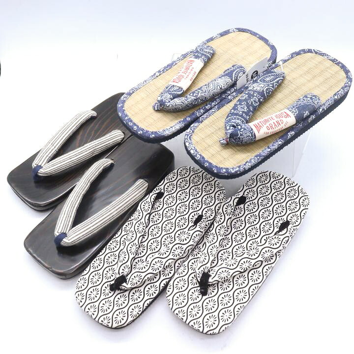 shoes 信貴他 サボ 雪駄 草履 3点仕掛ける 未当て嵌める有 靴 和装小物 まとめて メンズ F大きさ 【中古】
