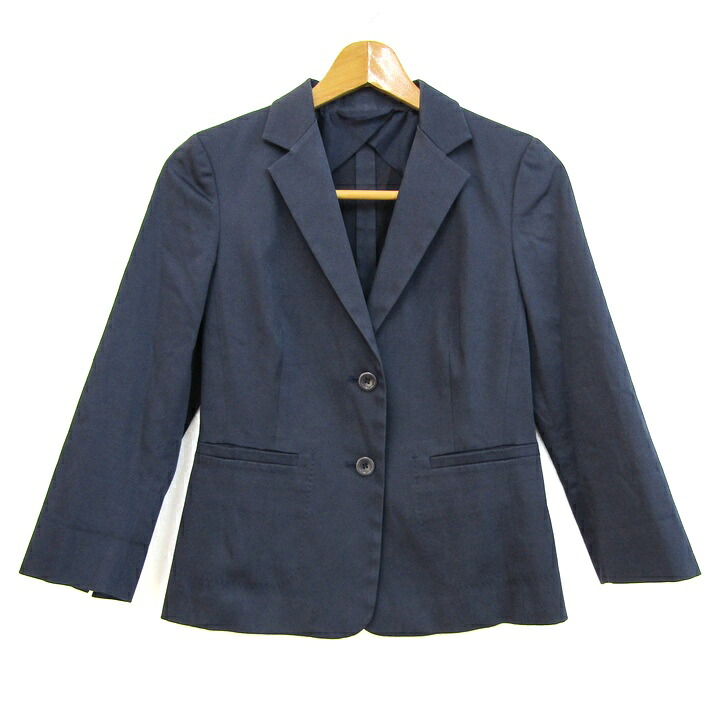 【39％OFFクーポン配布中 7/19 20:00～7/26 01:59】MAX MARA マックスマーラ テーラードジャケット アウター イタリア製 レディース 36サイズ ネイビー 【中古】｜barce