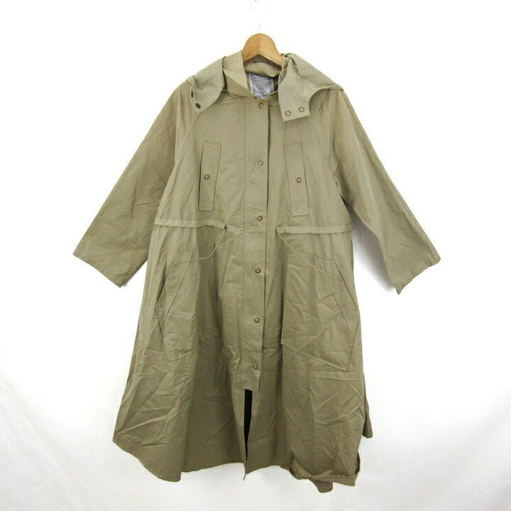 BEARDSLEY ビアズリー モッズコート アウター ロング厚地の外套 アウター レディース F大きさ ベージュ 【中古】