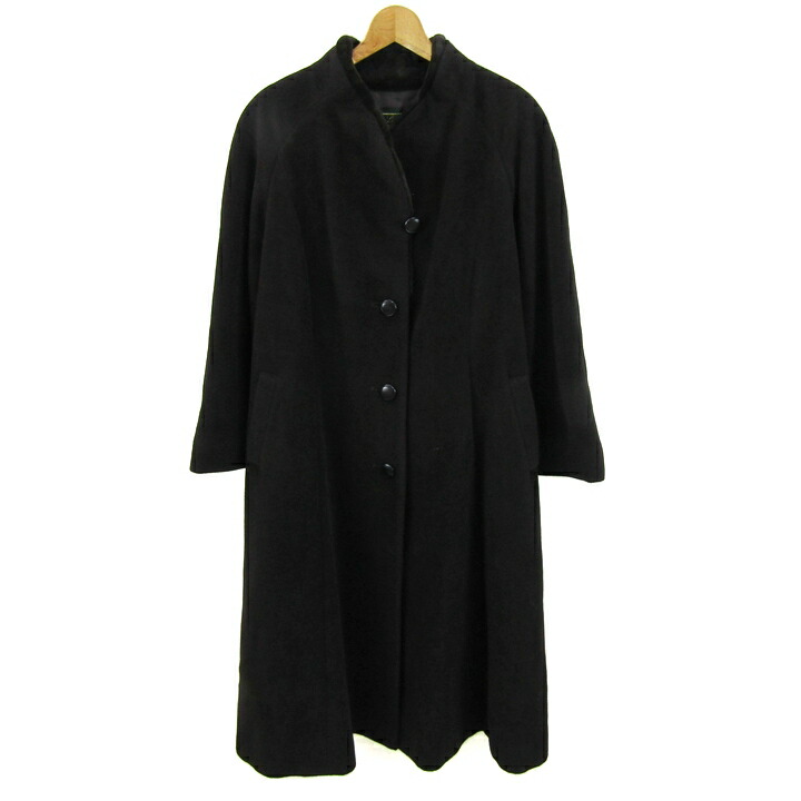 Leilian レリアン ロングコート ウールコート アウター アンゴラ混 大きいサイズ レディース 13+サイズ ダークブラウン 【中古】|barce