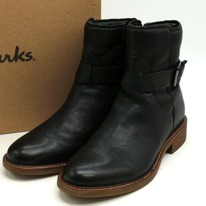 【39％OFFクーポン配布中 7/19 20:00～7/26 01:59】Clarks クラークス ワークブーツ シューズ ブランド 靴 黒 レディース 23.5サイズ ブラック 【中古】｜barce