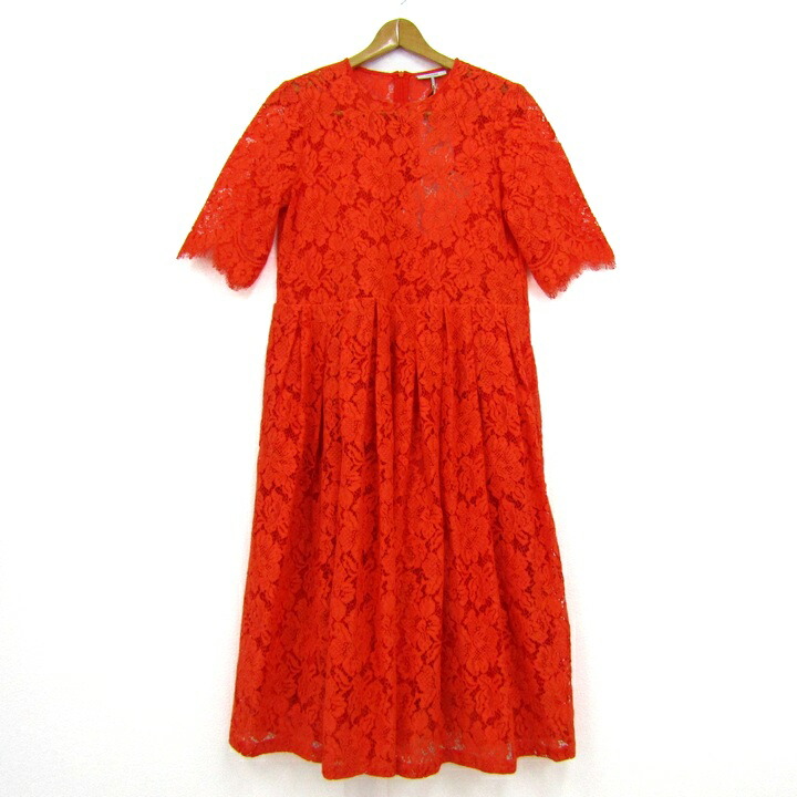 【継続期間押さえる50％OFF】GANNI ガニー 衣装 トップス 半袖 花柄 総スピード競技 未当て嵌める品 レディース 36大きさ オレンジ色 【中古】