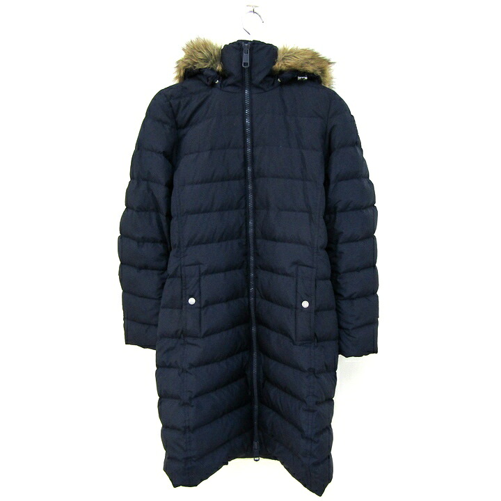 【39%OFFクーポン配布中 7/19 20:00~7/26 01:59】TOMMY HILFIGER トミーヒルフィガー ダウンジャケット ジャンパー ブランド アウター レディース Mサイズ ネイビー×ブラウン 【中古】|barce