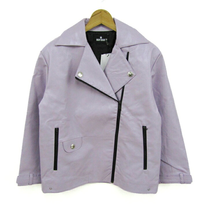 MARY QUANT マリークヮント ライダースジャケット 未当て嵌める ブランド名 アウター レディース M大いさ パープル 【中古】 レディースファッション-コート・ジャケット