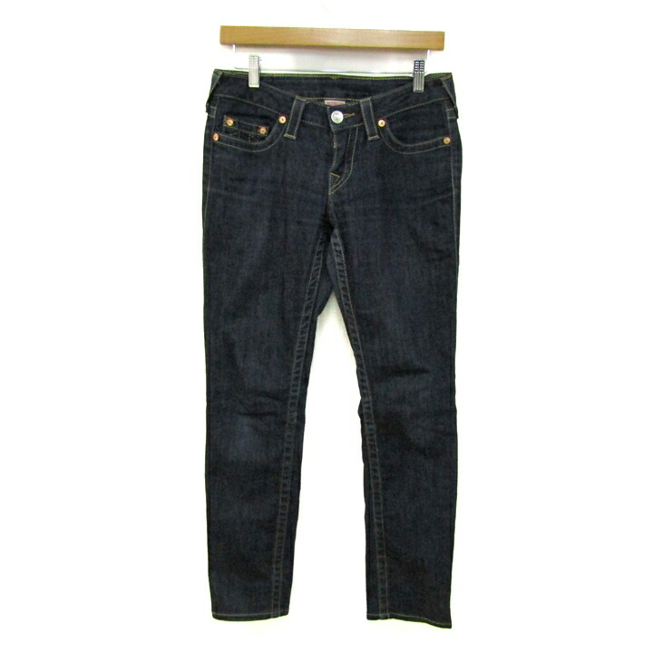 【継続期間制限事項50％OFF】TRUE RELIGION トゥルーレリジョン ジーンズズボン下 ボトムス 伸ばすこと デニム USA製 レディース 27大きさ インディゴ 【中古】