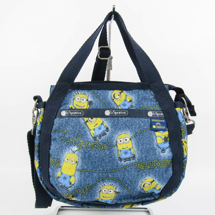 LeSportsac レスポートサック ショルダーバッグ 2way ハンドバッグ ミニオン 鞄 カバン ブランド レディース ネイビー 【中古】