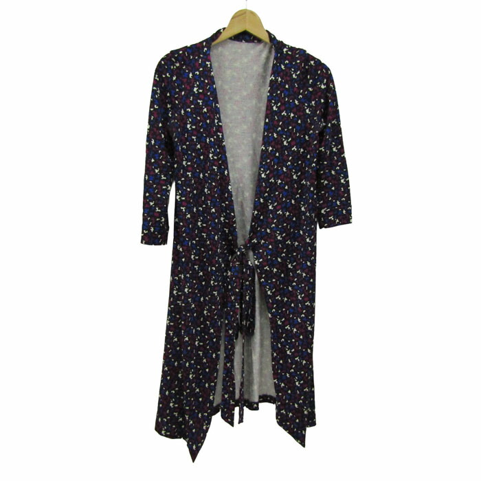 DIANE VON FURSTENBERG ダイアンフォンファステンバーグ 化粧着厚地の外套 ロングジレー アウター レディース 6大きさ 黒×紫 【中古】