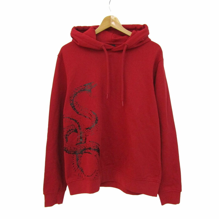 ARMANI EXCHANGE アルマーニエクスチェンジ パーカー トップス ティーシャツ 汗水 未当てはめる品 メンズ M大いさ 赤×黒 【中古】
