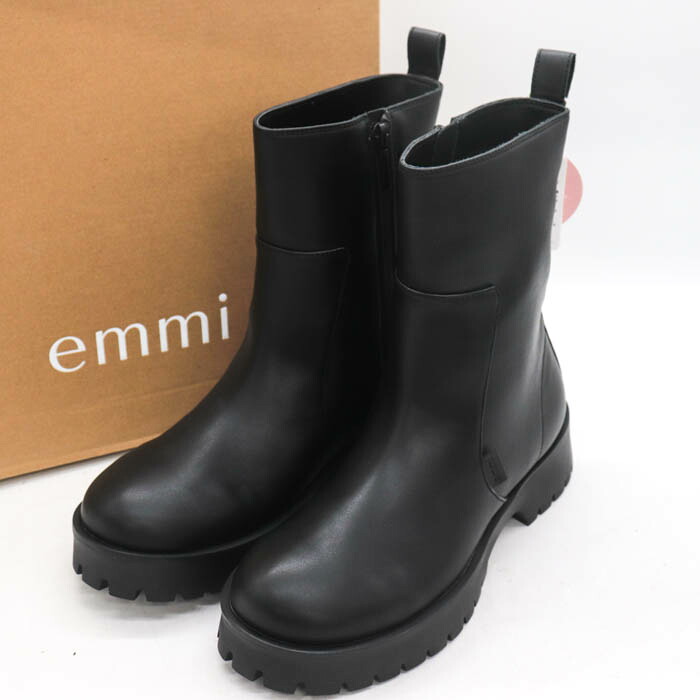 【39%OFFクーポン配布中 7/19 20:00~7/26 01:59】emmi エミ エンジニアブーツ 未使用 厚底 ブランド シューズ 靴 黒 レディース 25サイズ ブラック 【中古】|barce