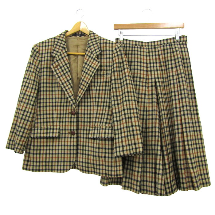 DAKS ダックス スーツ セットアップ 上下セット ジャケット キュロット チェック柄 レディース 11ARサイズ マルチカラー 【中古】|barce