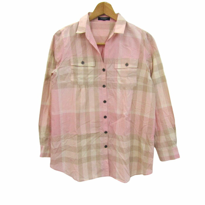 BURBERRY LONDON バーバリーロンドン 長袖シャツ トップス チェック柄 レディース 38サイズ マルチカラー 【中古】｜barce