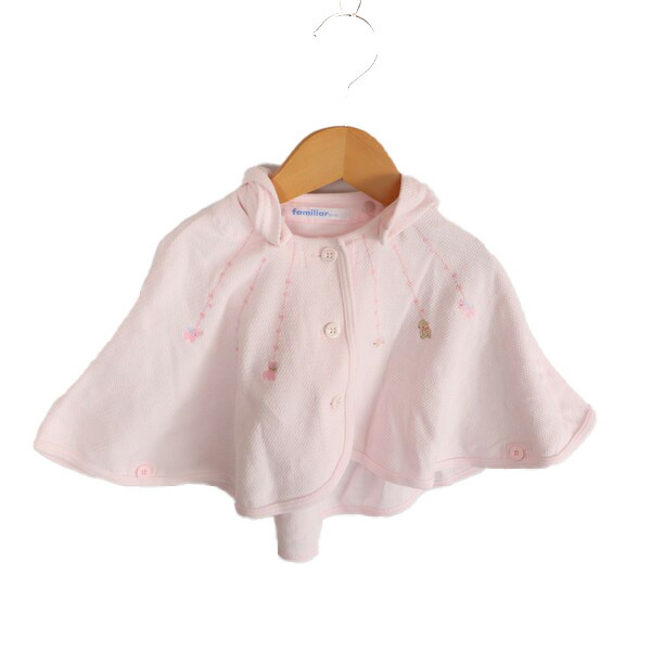 楽天市場 美品 ファミリア Familiar 60 90サイズ 刺繍 ポンチョ 女の子 コート フード キッズ 子ども アウター ピンク ブランド古着 中古 Barce