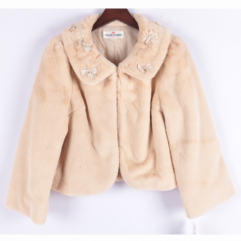 新品 未使用 ギャラリービスコンティ Gallery Visconti 3サイズ レディース フェイクファー ジャケット コート ショート丈 ベージュ ブランド古着 中古 Lovpanama Com