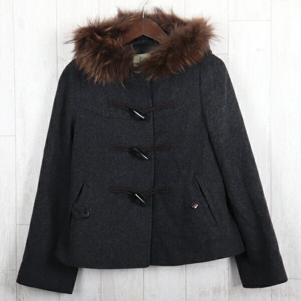 良品 組曲 Kumikyoku 3サイズ 無地 ダッフルコート レディース グレー ブランド古着 中古 Maf Gov Ws