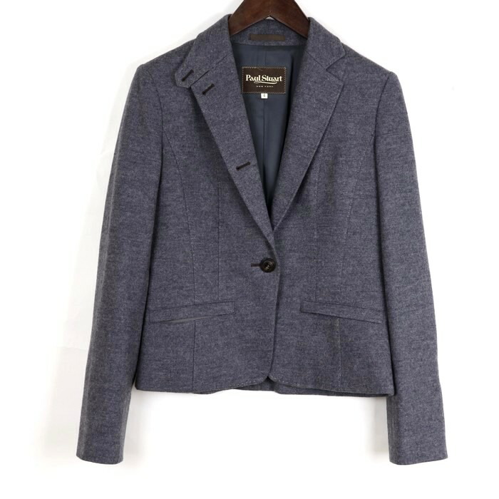 楽天市場 良品 ポールスチュアート Paul Stuart 6サイズ 無地 テーラードジャケット レディース シングル グレー ブランド古着 中古 Barce