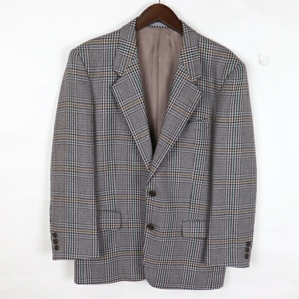 受賞店舗 良品 ポールスミス Paul Smith チェック テーラードジャケット メンズ シングル アウター ウール 千鳥 グレー ブランド古着 中古 全国宅配無料 Magi Com Mt