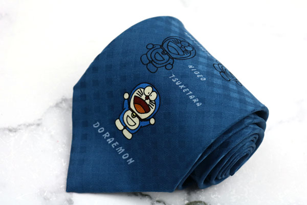 楽天市場 ドラえもん Doraemon 絵描き歌 漫画 アニメ グッズ 日本製 シルク キャラクター柄 ネイビー シルク ブランド ネクタイ 送料無料 中古 良品 Barce
