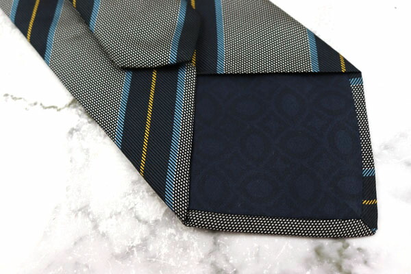 フランコバッシ Franco Bassi 伊製 シルク ストライプ柄 ネイビー シルク ブランド ネクタイ 送料無料 中古 美品 Butlerchimneys Com