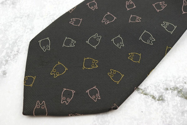 楽天市場 となりのトトロ スタジオジブリ シルク 日本製 総柄 グレー シルク ブランド ネクタイ 送料無料 中古 良品 Barce