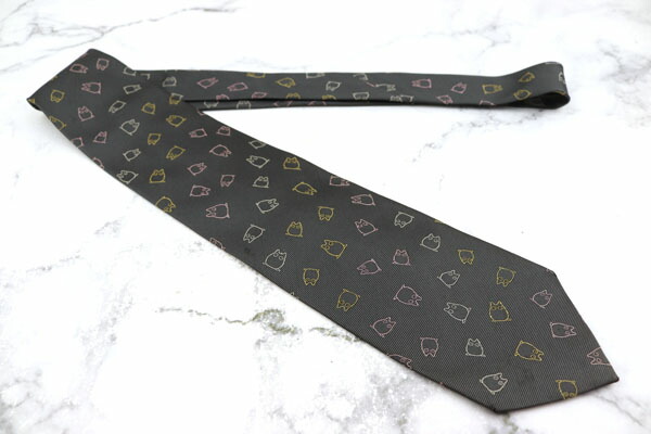 楽天市場 となりのトトロ スタジオジブリ シルク 日本製 総柄 グレー シルク ブランド ネクタイ 送料無料 中古 良品 Barce