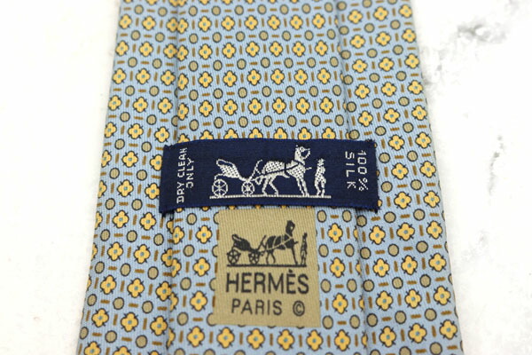 エルメス Hermes 小紋柄 フランス製 シルク 花柄 ブルー シルク ブランド ネクタイ 送料無料 中古 美品 Rvcconst Com